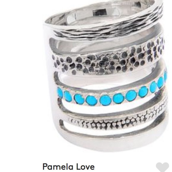 Pamela love ring sterling silver with tourquoise inlay - Picture 5 of 13